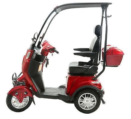 Ecolo-Cycle Mobility Scooter Red ET4 LS + Roof