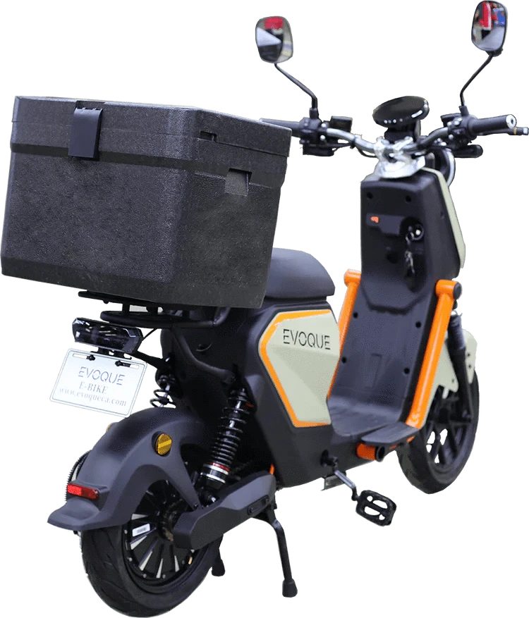 Evoque E-Bike 72V/50 Ah Removable Lithium / Delivery Rack EVOQUE STINGER PLUS | SCOOTER STYLE E-BIKES