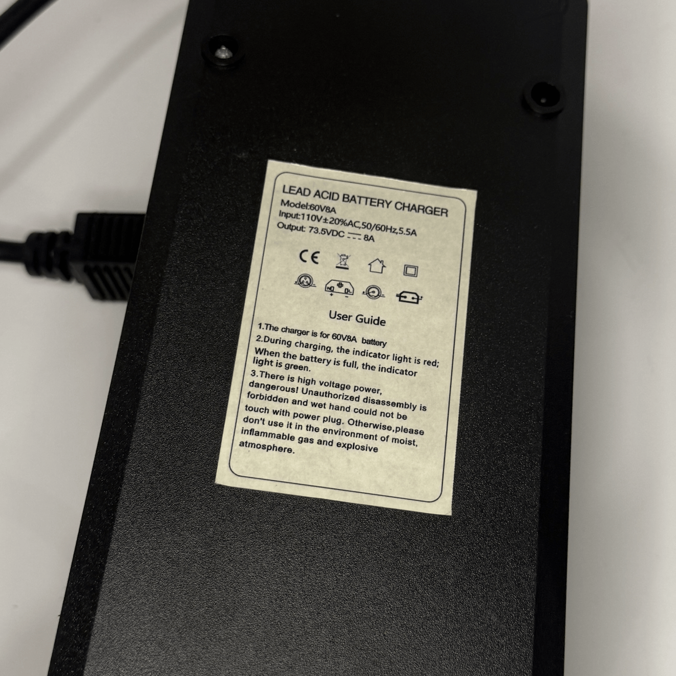 EZ Rides Charger SLA Battery Charger (60V 8A)