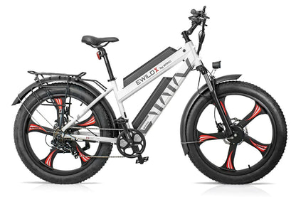 Emmo E-Bike White / Single Battery Dual Motor Samsung Battery 48V/15 Ah (15Ah + 0Ah) E-WILD X